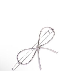 Silver Bow Hair Clip